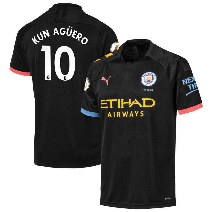 Sergio Agüero Manchester City Puma 2019/20 Away Replica Player Jersey – Black