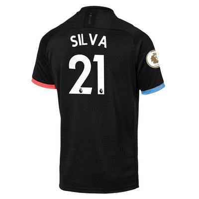 David Silva Manchester City Puma 2019/20 Away Replica Player Jersey – Black