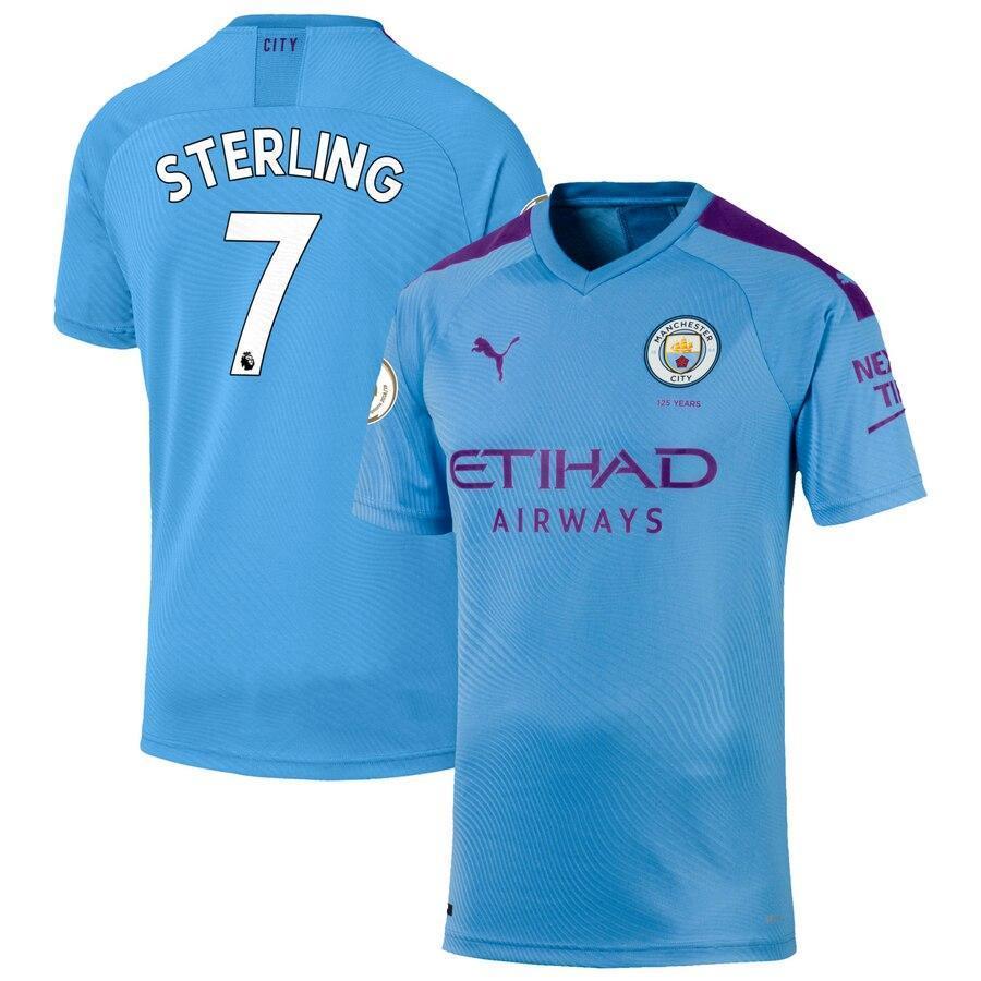 Raheem Sterling Manchester City Puma 2019/20 Home Authentic Player Jersey – Light Blue