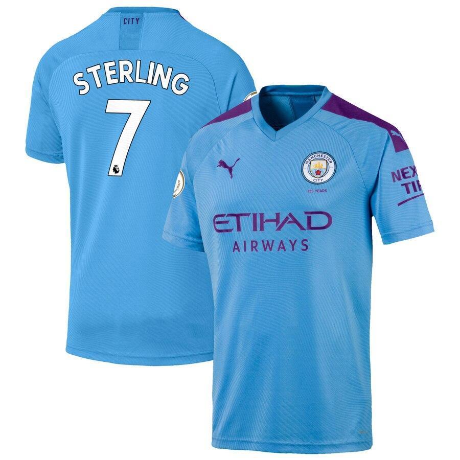 Raheem Sterling Manchester City Puma 2019/20 Home Replica Player Jersey – Light Blue