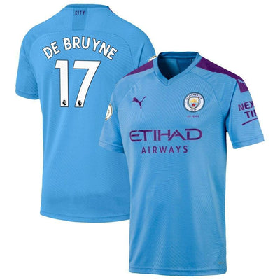 Kevin De Bruyne Manchester City Puma 2019/20 Home Replica Player Jersey – Light Blue
