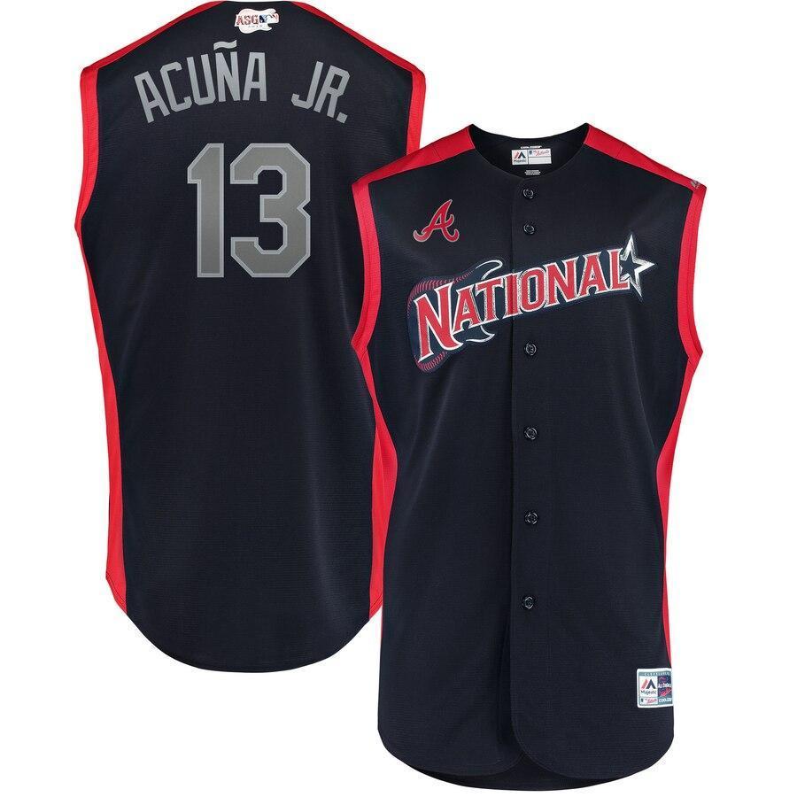 Ronald Acuña Jr. National League 2019 MLB All-Star Game Workout Player Jersey - Navy