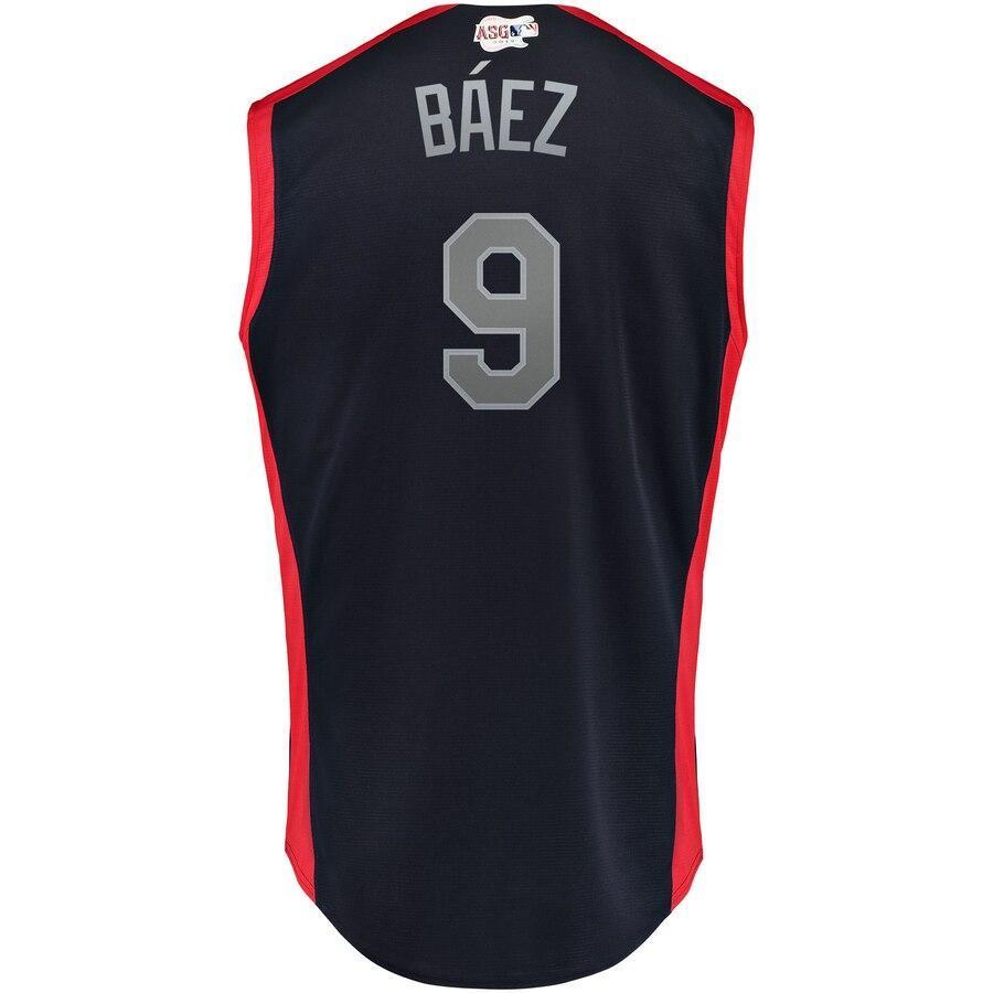 Men's National League Javier Báez Majestic Navy 2019 MLB All-Star Game Workout Player Jersey