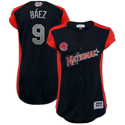 Javier Báez 9 National League Women's Navy 2019 MLB All-Star Game Workout Player Jersey