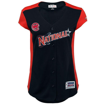 Javier Báez National League Majestic Women's 2019 MLB All-Star Game Workout Player Jersey - Navy