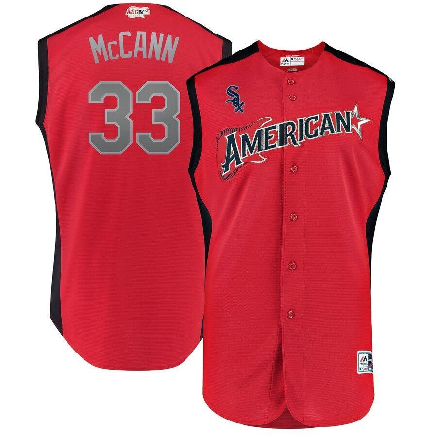 James McCann 33 American League Red 2019 MLB All-Star Game Workout Player Jersey