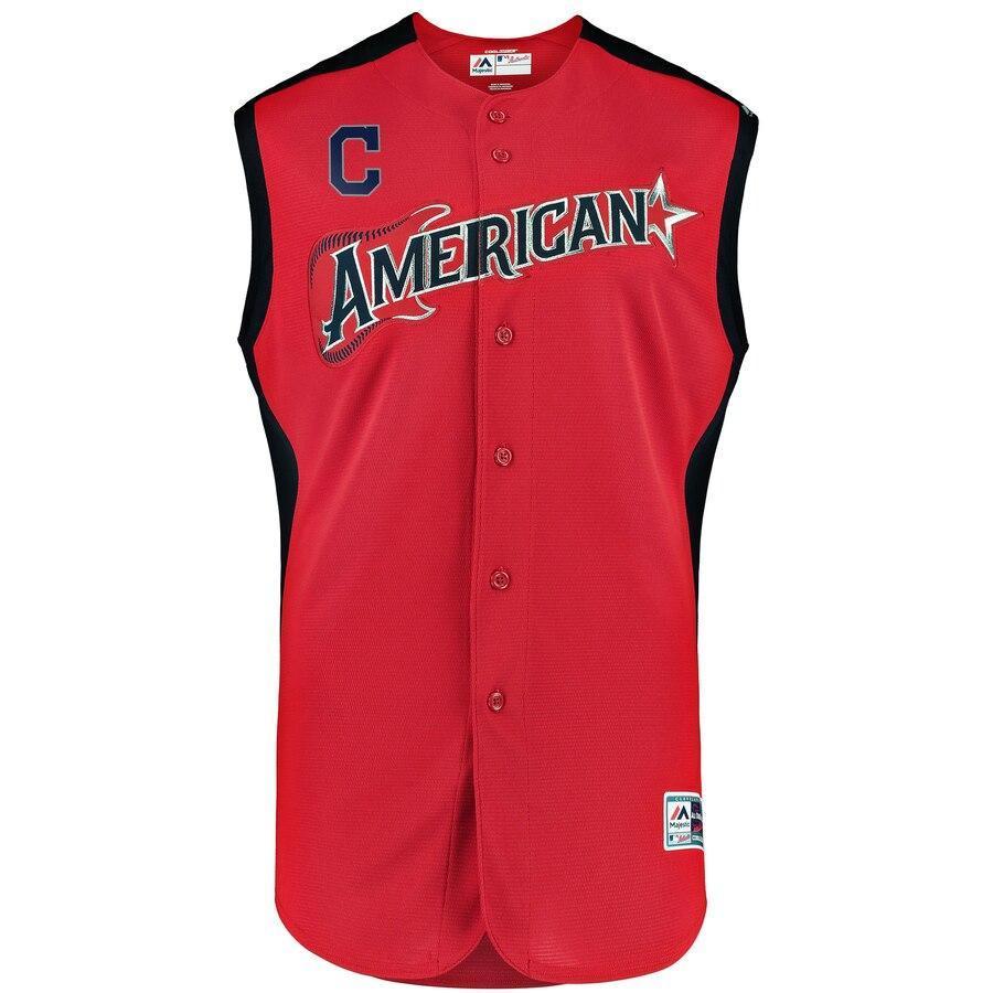 Carlos Santana 41 American League Red 2019 MLB All-Star Game Workout Player Jersey