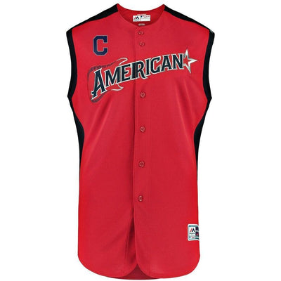 Carlos Santana 41 American League Red 2019 MLB All-Star Game Workout Player Jersey