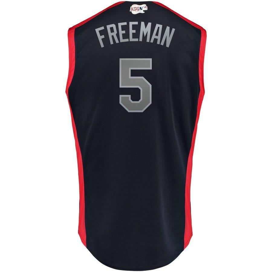 Freddie Freeman 5 National League Navy 2019 MLB All-Star Game Workout Player Jersey