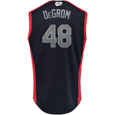 Jacob deGrom National League Majestic 2019 MLB All-Star Game Workout Player Jersey - Navy/Red