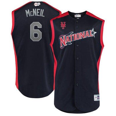 Jeff McNeil National League Majestic 2019 MLB All-Star Game Workout Player Jersey - Navy/Red