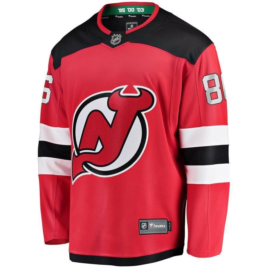 Jack Hughes New Jersey Devils  Branded Breakaway Player Jersey – Red