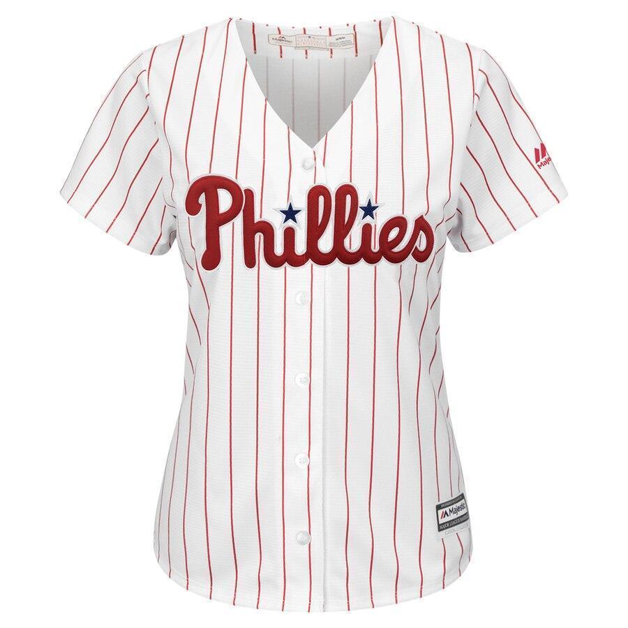 Bryce Harper 3 Philadelphia Phillies Women's White/Red Home Plus Size Official Cool Base Player Jersey