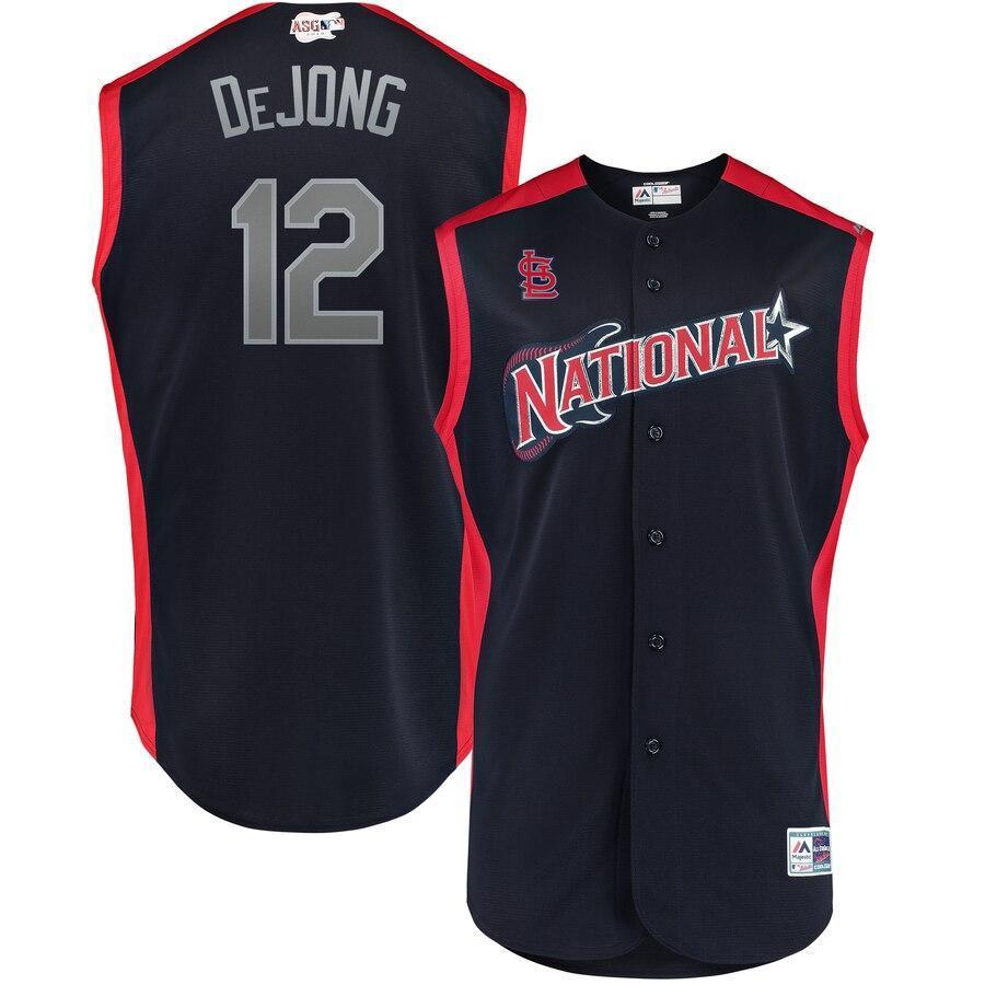 Paul DeJong National League Majestic 2019 MLB All-Star Game Workout Player Jersey - Navy/Red