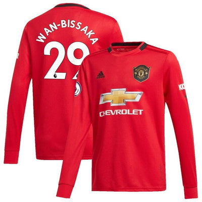Aaron Wan-Bissaka Manchester United adidas Youth 2019/20 Home Replica Long Sleeve Player Jersey – Red