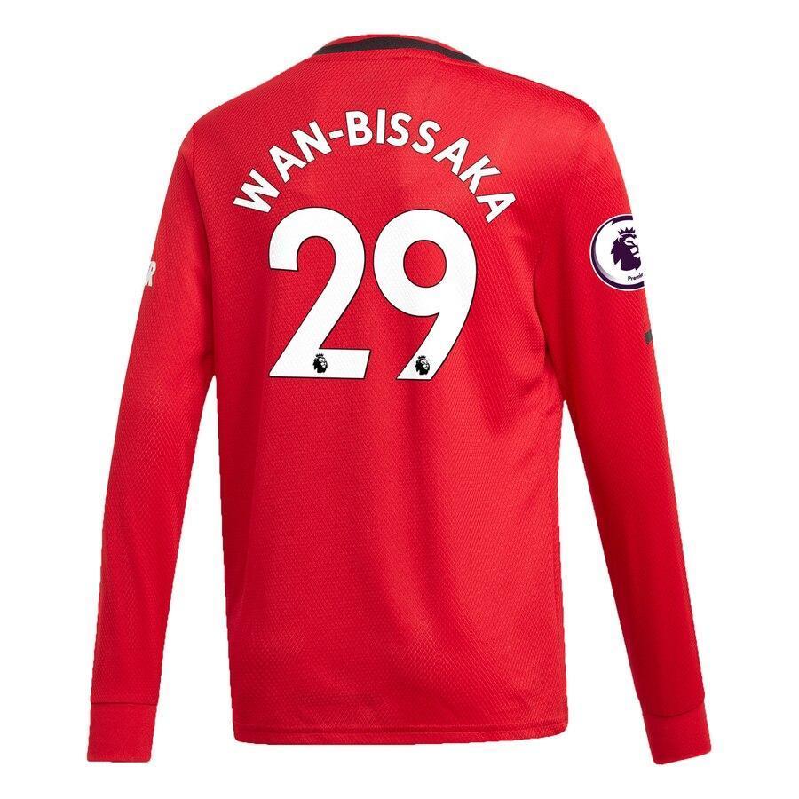 Aaron Wan-Bissaka Manchester United adidas Youth 2019/20 Home Replica Long Sleeve Player Jersey – Red