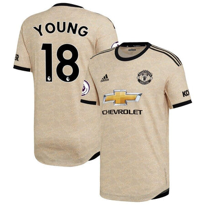 Ashley Young Manchester United adidas 2019/20 Away Authentic Player Jersey - Tan