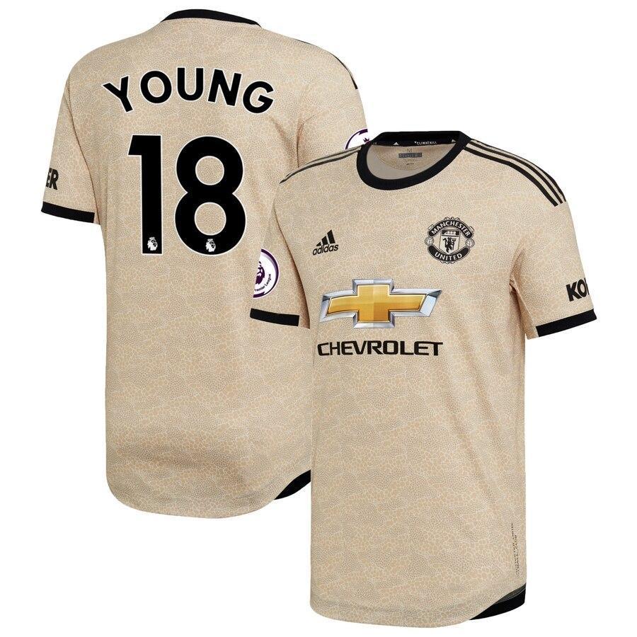 Ashley Young Manchester United adidas 2019/20 Away Authentic Player Jersey - Tan