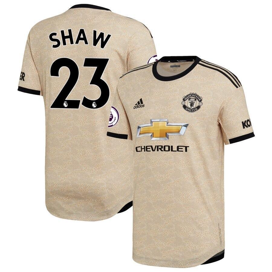 Luke Shaw Manchester United adidas 2019/20 Away Authentic Player Jersey - Tan