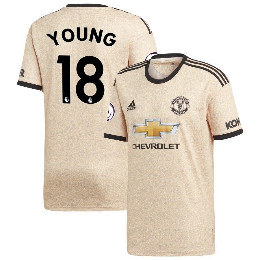 Ashley Young Manchester United adidas 2019/20 Away Replica Player Jersey - Tan