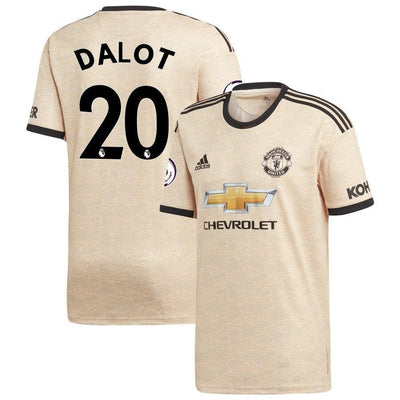 Diogo Dalot Manchester United adidas 2019/20 Away Replica Player Jersey - Tan