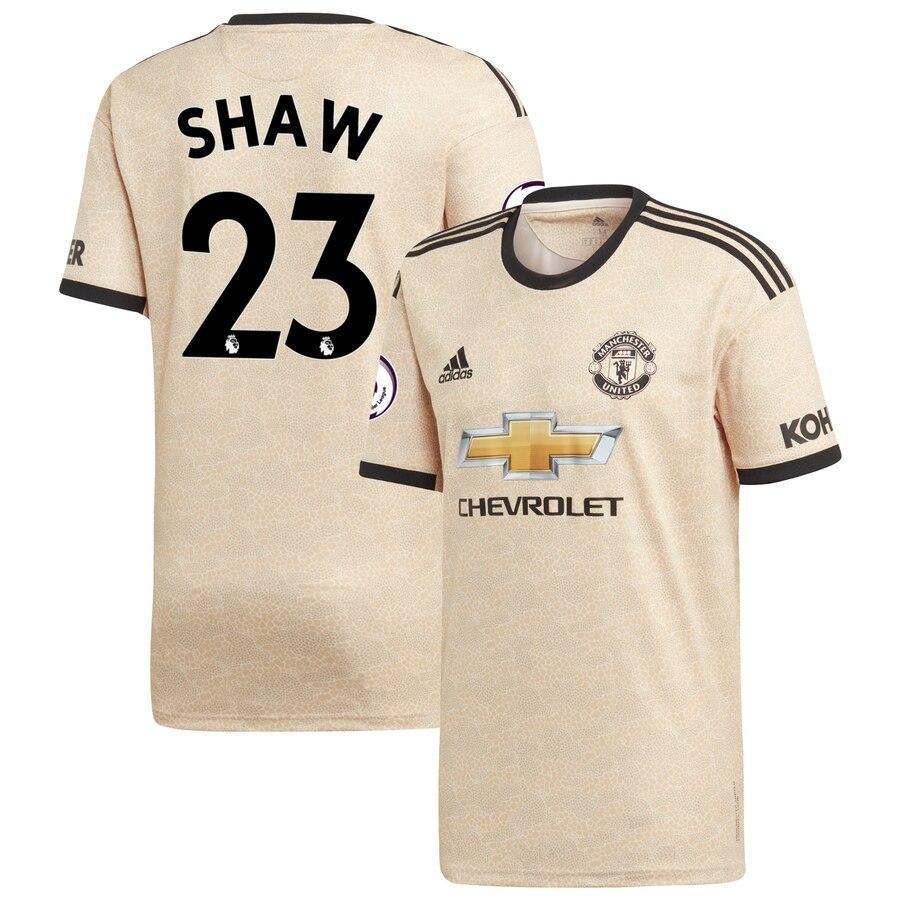 Luke Shaw Manchester United adidas Youth 2019/20 Away Replica Player Jersey - Tan