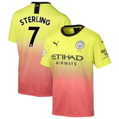 Raheem Sterling Manchester City Puma 2019/20 Third Replica Player Jersey – Yellow