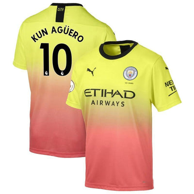 Sergio Agüero Manchester City Puma 2019/20 Third Replica Player Jersey – Yellow