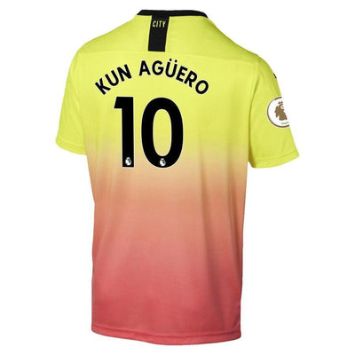 Sergio Agüero Manchester City Puma 2019/20 Third Replica Player Jersey – Yellow