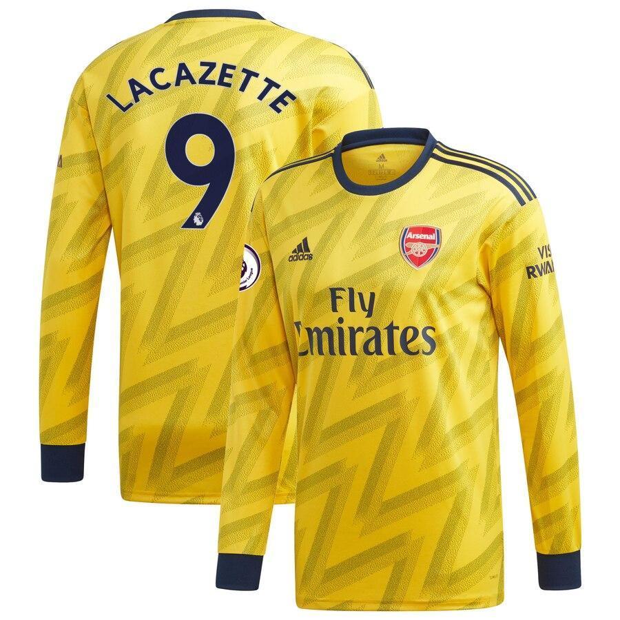 Alexandre Lacazette Arsenal adidas 2019/20 Away Replica Player Long Sleeve Jersey – Yellow