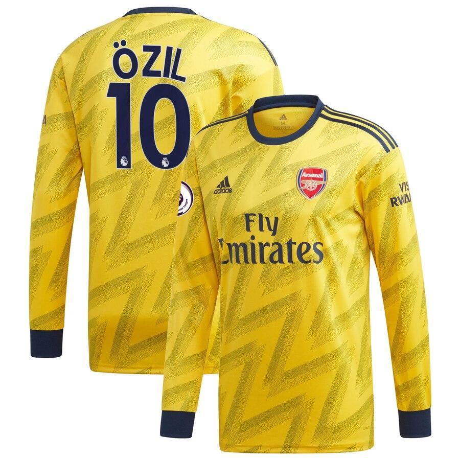 Mesut Özil Arsenal adidas 2019/20 Away Replica Player Long Sleeve Jersey – Yellow