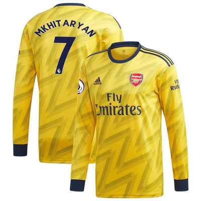 Henrikh Mkhitaryan Arsenal adidas 2019/20 Away Replica Player Long Sleeve Jersey – Yellow