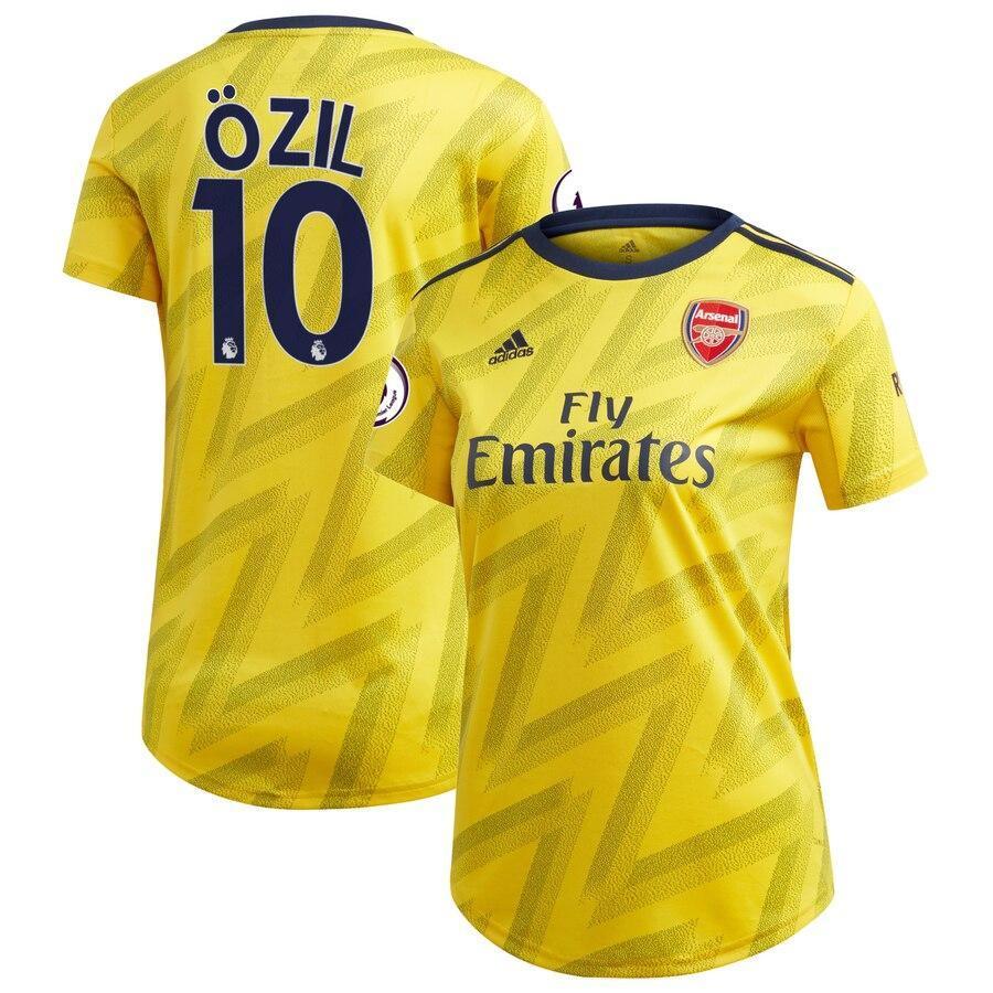 Mesut Özil Arsenal adidas Women's 2019/20 Away Replica Player Jersey – Yellow