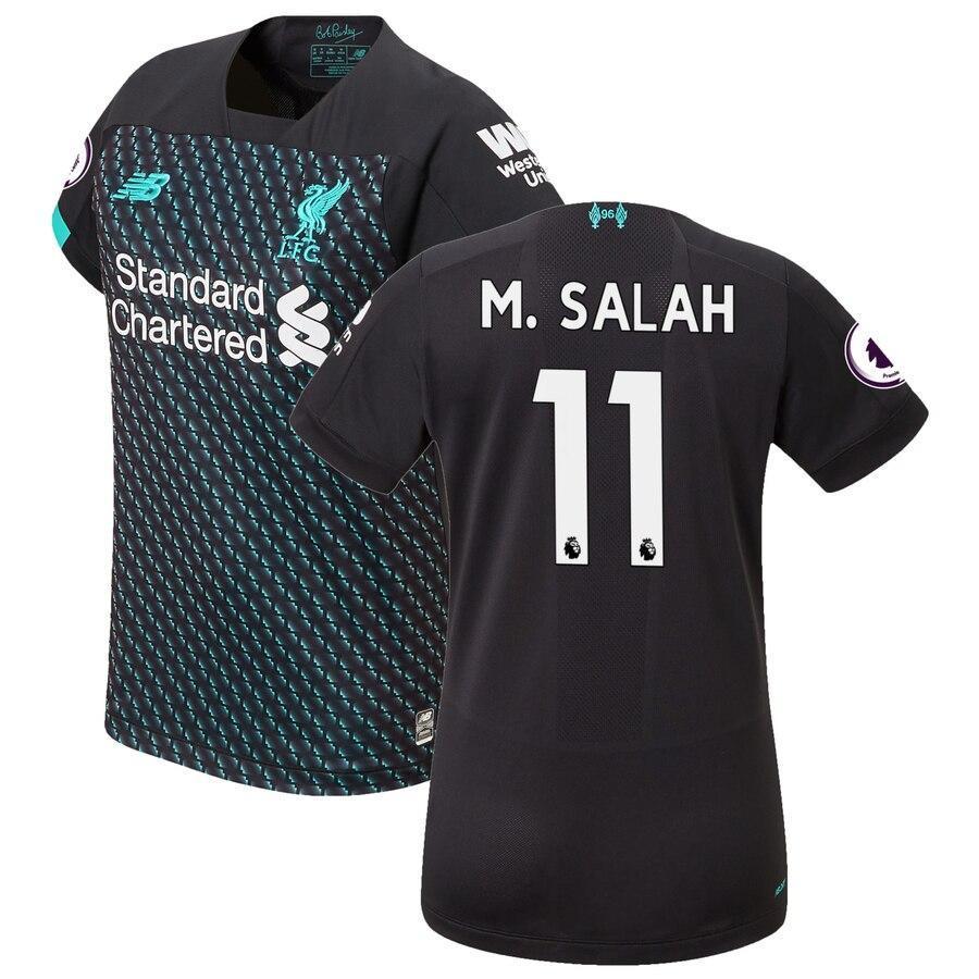 Mohamed Salah Liverpool New Balance Women's 2019/20 Third Replica Player Jersey - Black