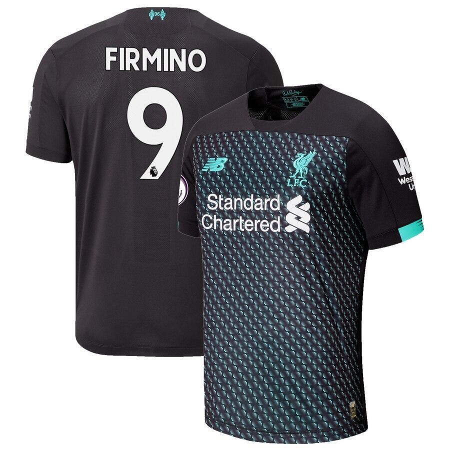 Roberto Firmino Liverpool New Balance Youth 2019/20 Third Replica Player Jersey - Black