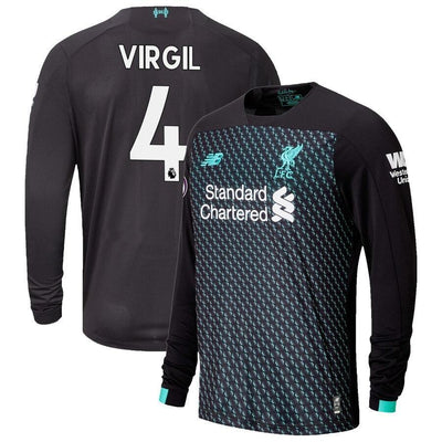 Virgil Van Dijk Liverpool New Balance 2019/20 Third Replica Long Sleeve Player Jersey - Black