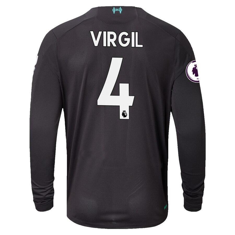 Virgil Van Dijk Liverpool New Balance 2019/20 Third Replica Long Sleeve Player Jersey - Black