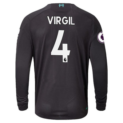 Virgil Van Dijk Liverpool New Balance 2019/20 Third Replica Long Sleeve Player Jersey - Black