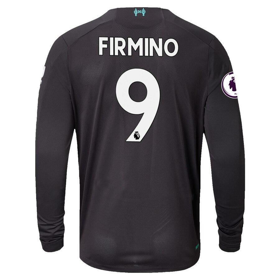 Roberto Firmino Liverpool New Balance 2019/20 Third Replica Long Sleeve Player Jersey - Black
