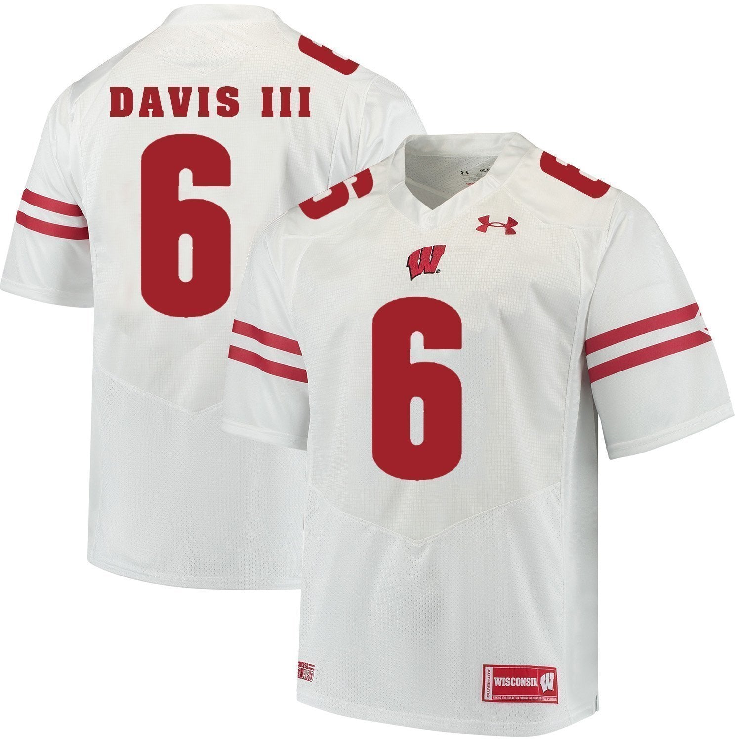 Danny Davis III Wisconsin Badgers Football Jersey White