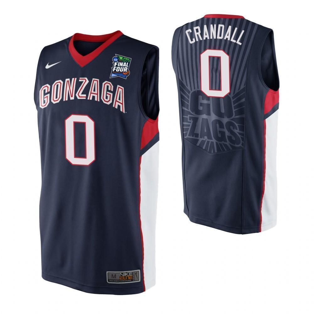 Geno Crandall Gonzaga Bulldogs 2019 Final Four Basketball Jersey - Blue
