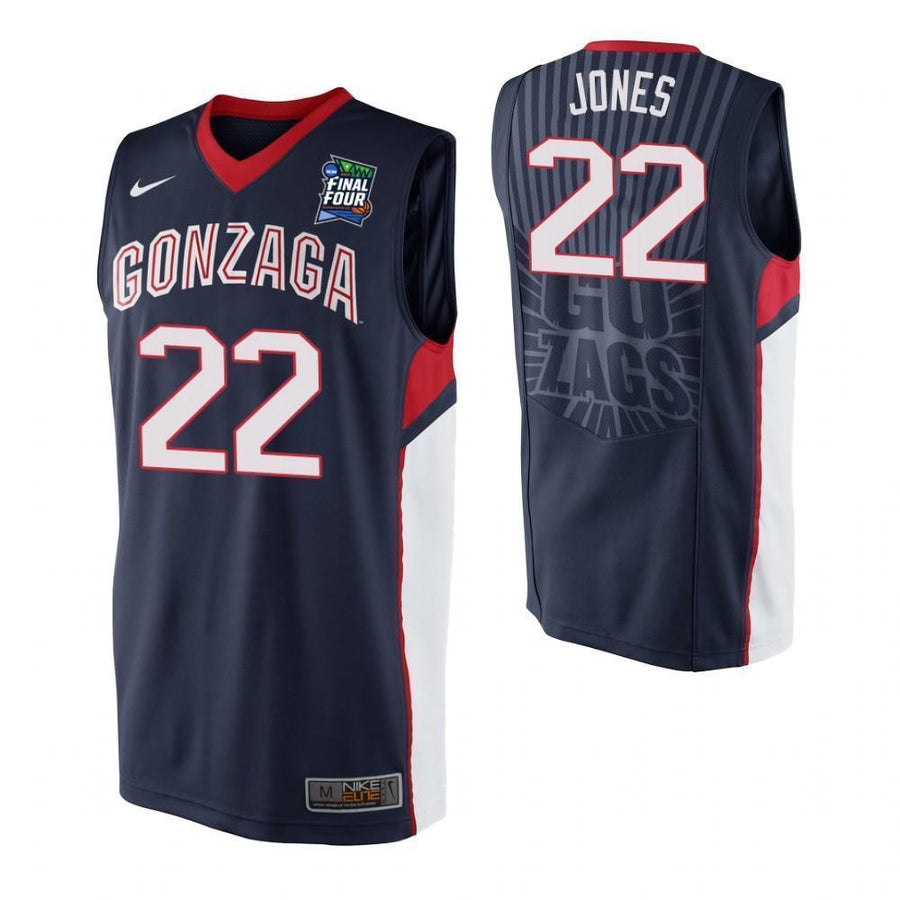 Jeremy Jones Gonzaga Bulldogs 2019 Final Four Basketball Jersey - Blue