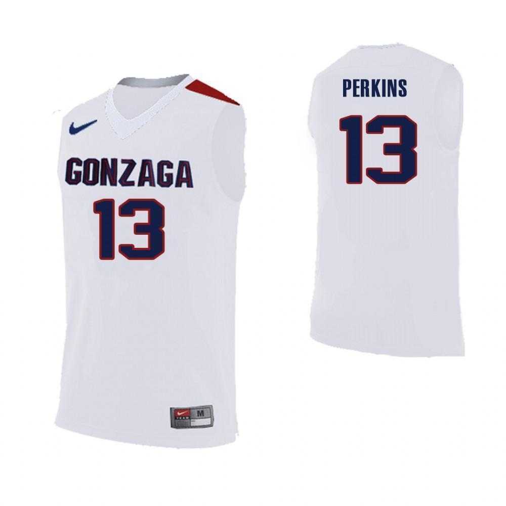 Josh Perkins Gonzaga Bulldogs Basketball Jersey-White