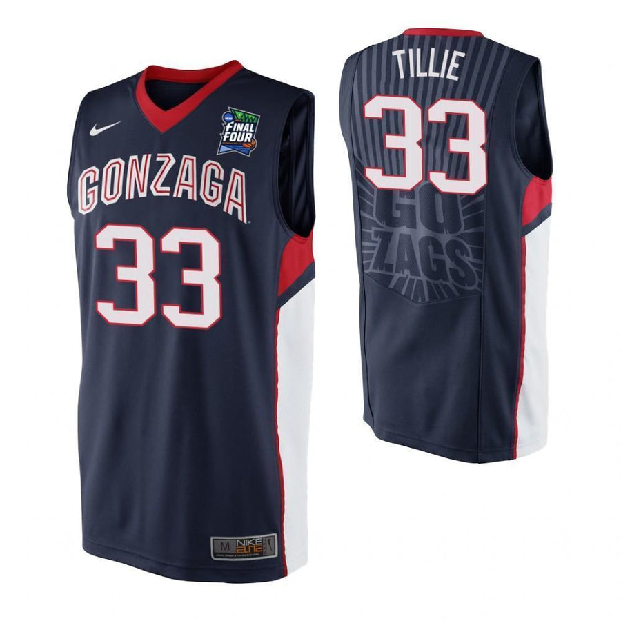 Killian Tillie Gonzaga Bulldogs 2019 Final Four Basketball Jersey - Blue