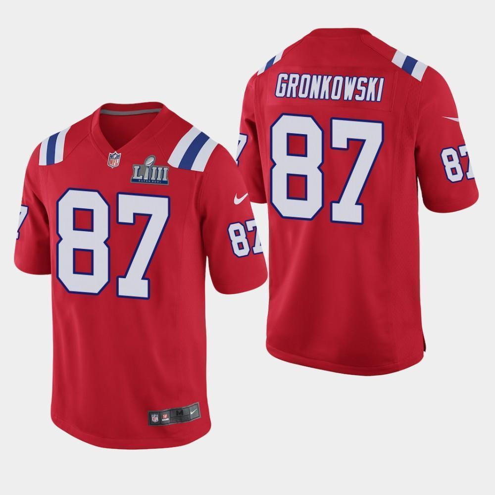 Rob Gronkowski New England Patriots Super Bowl LIII Game Jersey