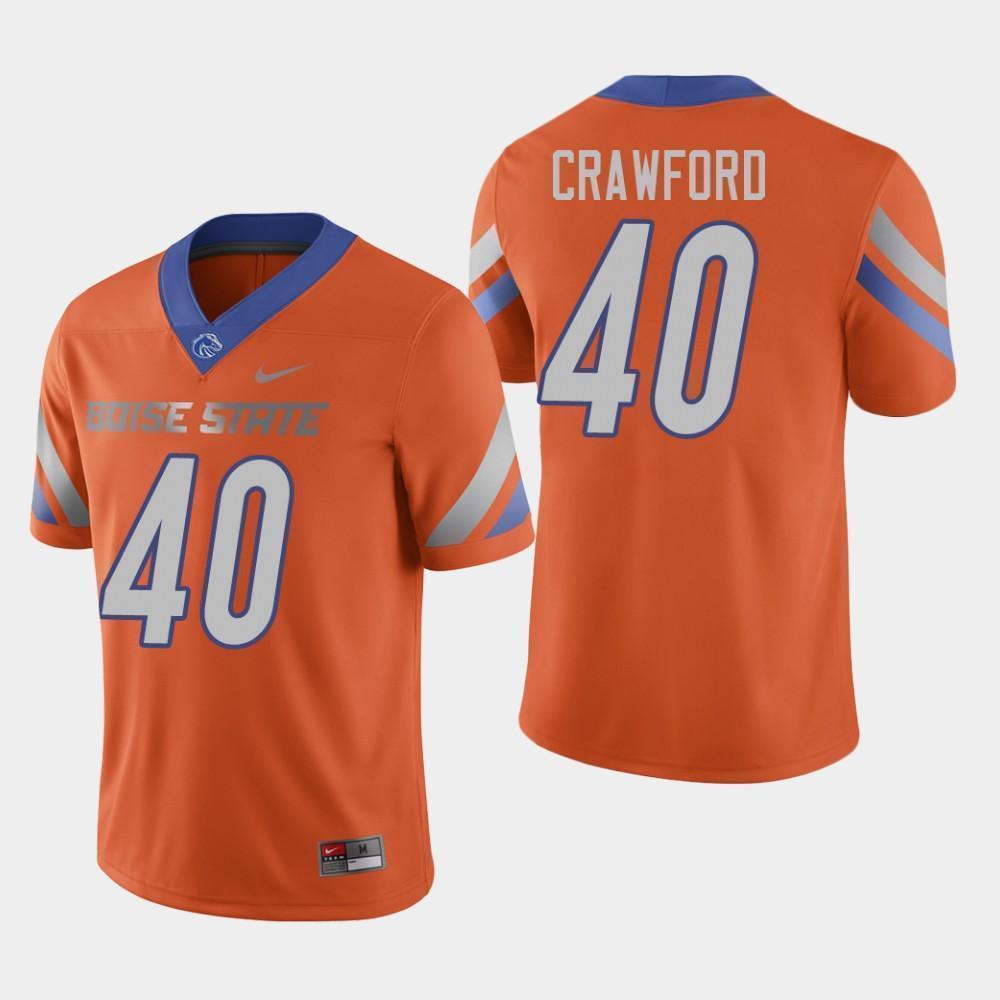 Tyrone Crawford Boise State Broncos Football Jersey - Orange