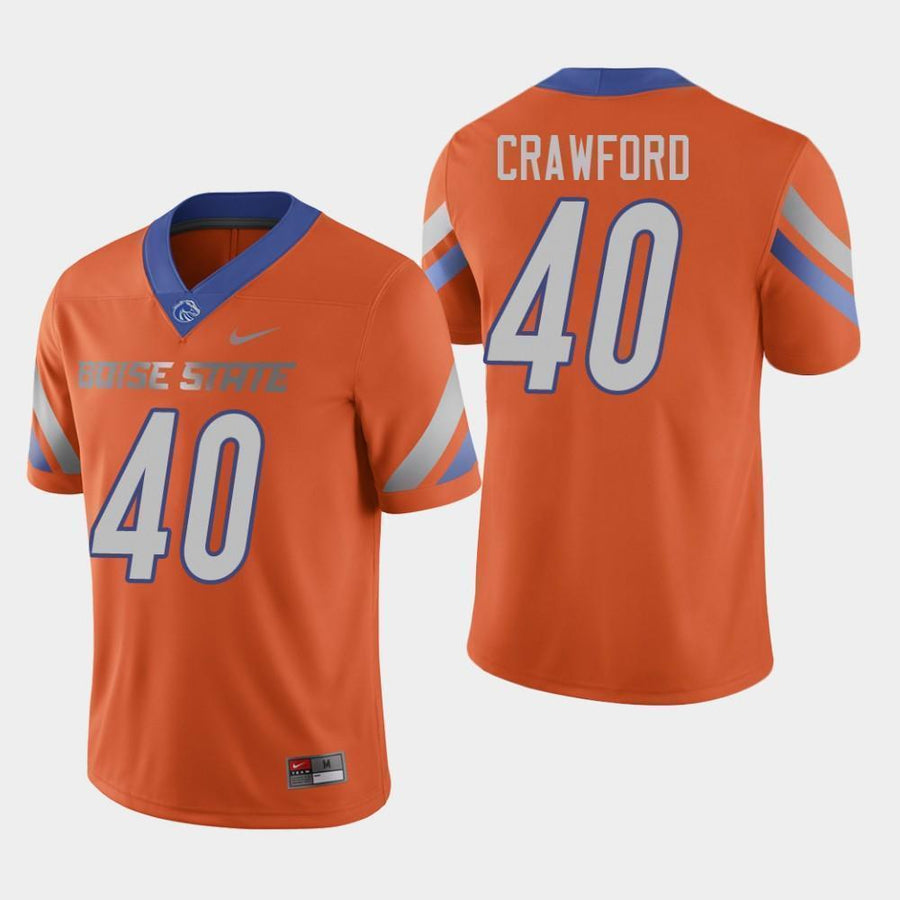 Tyrone Crawford Boise State Broncos Football Jersey - Orange