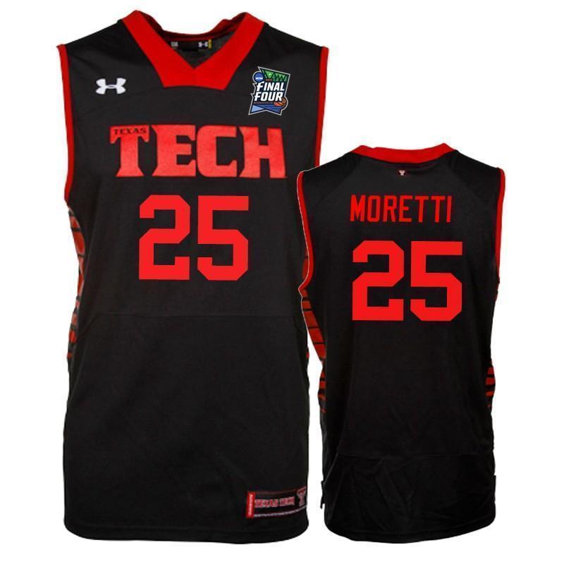 Davide Moretti Texas Tech Red Raiders 2019 Final Four Basketball Jersey - Black