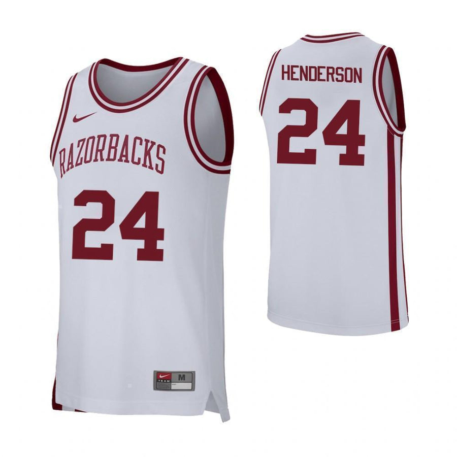 Ethan Henderson Arkansas Razorbacks Basketball Jersey - White