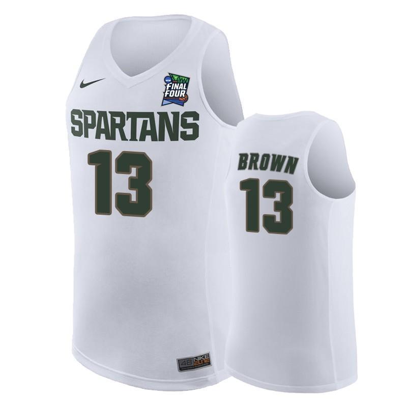Gabe Brown Michigan State Spartans 2019 Final Four Basketball Jersey - White